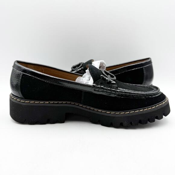 Donald Pliner Womens Helio Loafer EU 37 US 6.5M Black Calf Suede NWOB - Picture 5 of 13